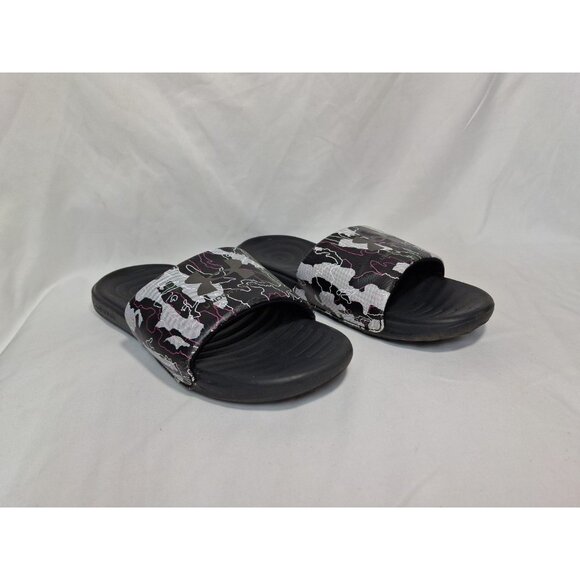 Women's Under Armour Slides,  Marble Graphic Strap , Purple White, SIZE 8 - Picture 1 of 9